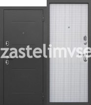 Дверь металлическая 75 мм Гарда Серебро Белый Ясень 960мм