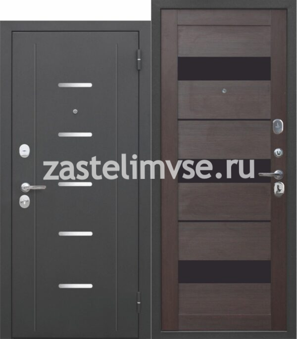 Дверь металлическая 75 мм Гарда Муар Царга Темный Кипарис 960мм