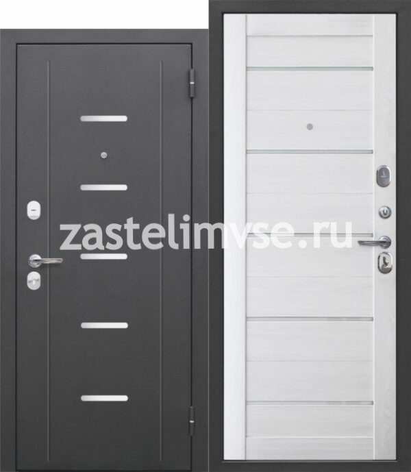 Дверь металлическая 75 мм Гарда Серебро Царга Астана Милки 860мм