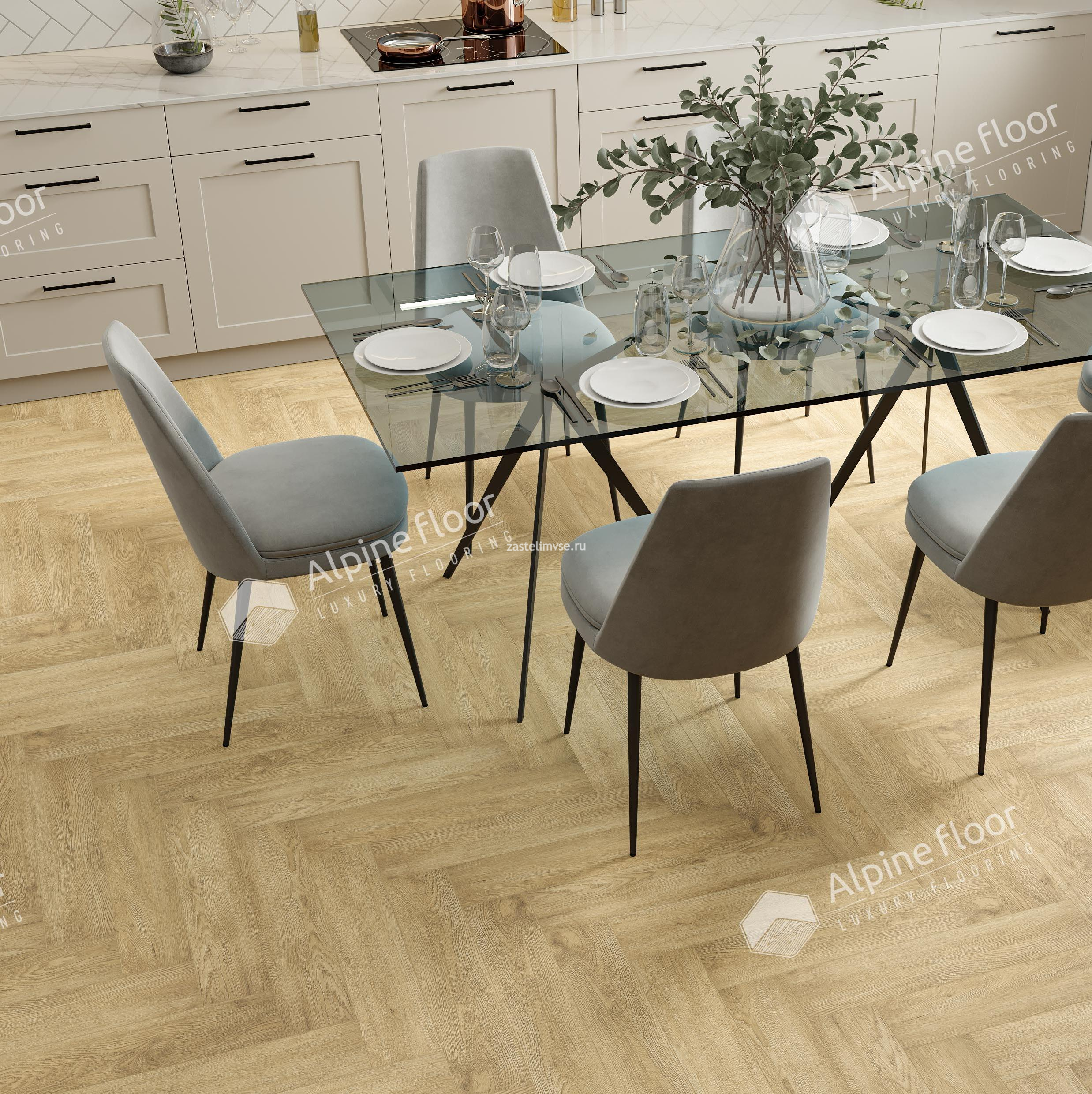 Клеевая LVT плитка AlpineFloor Parquet LVT Дуб Ваниль Селект ECO 16-3