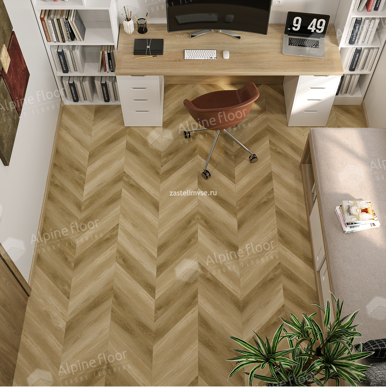 Кварцвиниловый ламинат AlpineFloor Chevron Alpine Grazioso Chevron ECO 18-17