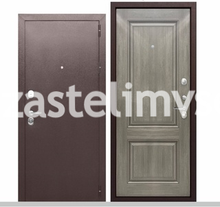 Дверь металлическая Тайга 9 см Серый Клен 960мм